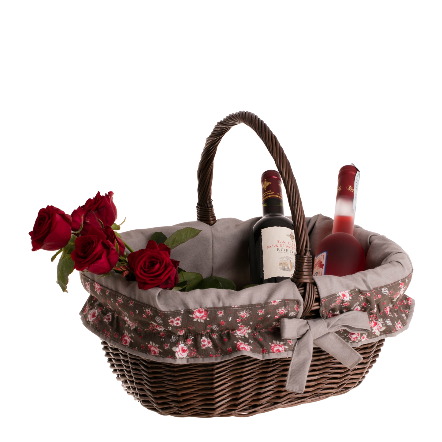 Wilhelmina shopping basket with wicker handle and beige trim
