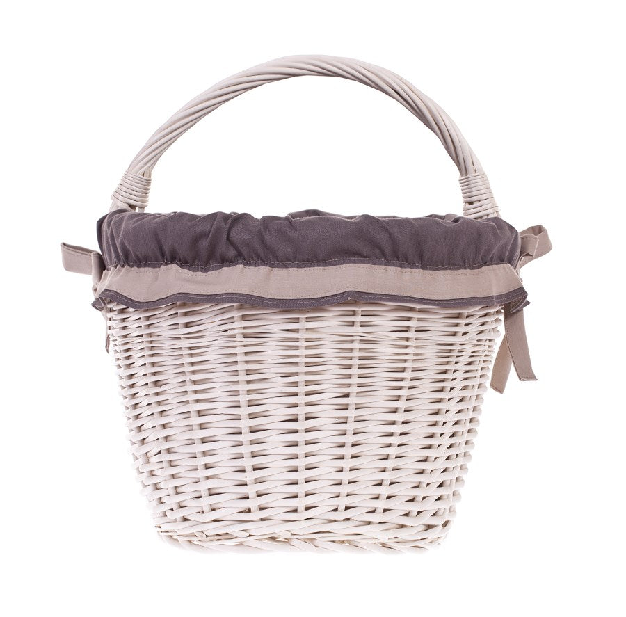 Walerissa panier de courses avec poignée en osier et doublure grise