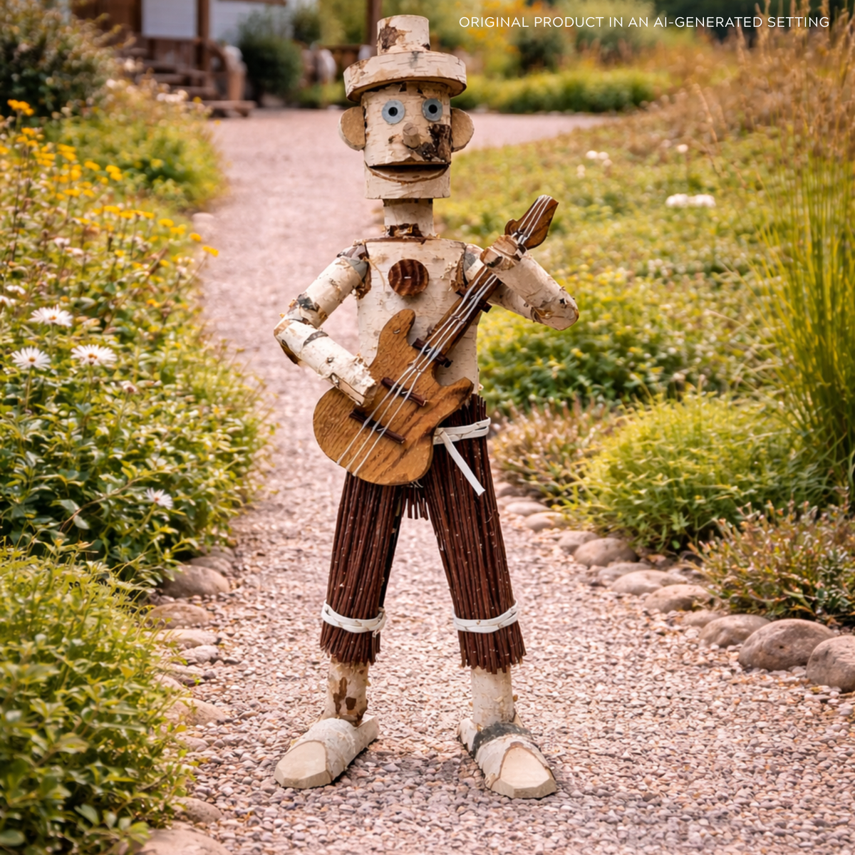 Lignum figurina decorativă din lemn de mesteacăn pentru grădină TheWickerStories