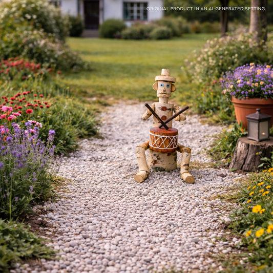 wooden decorative figurine made of birch for the garden