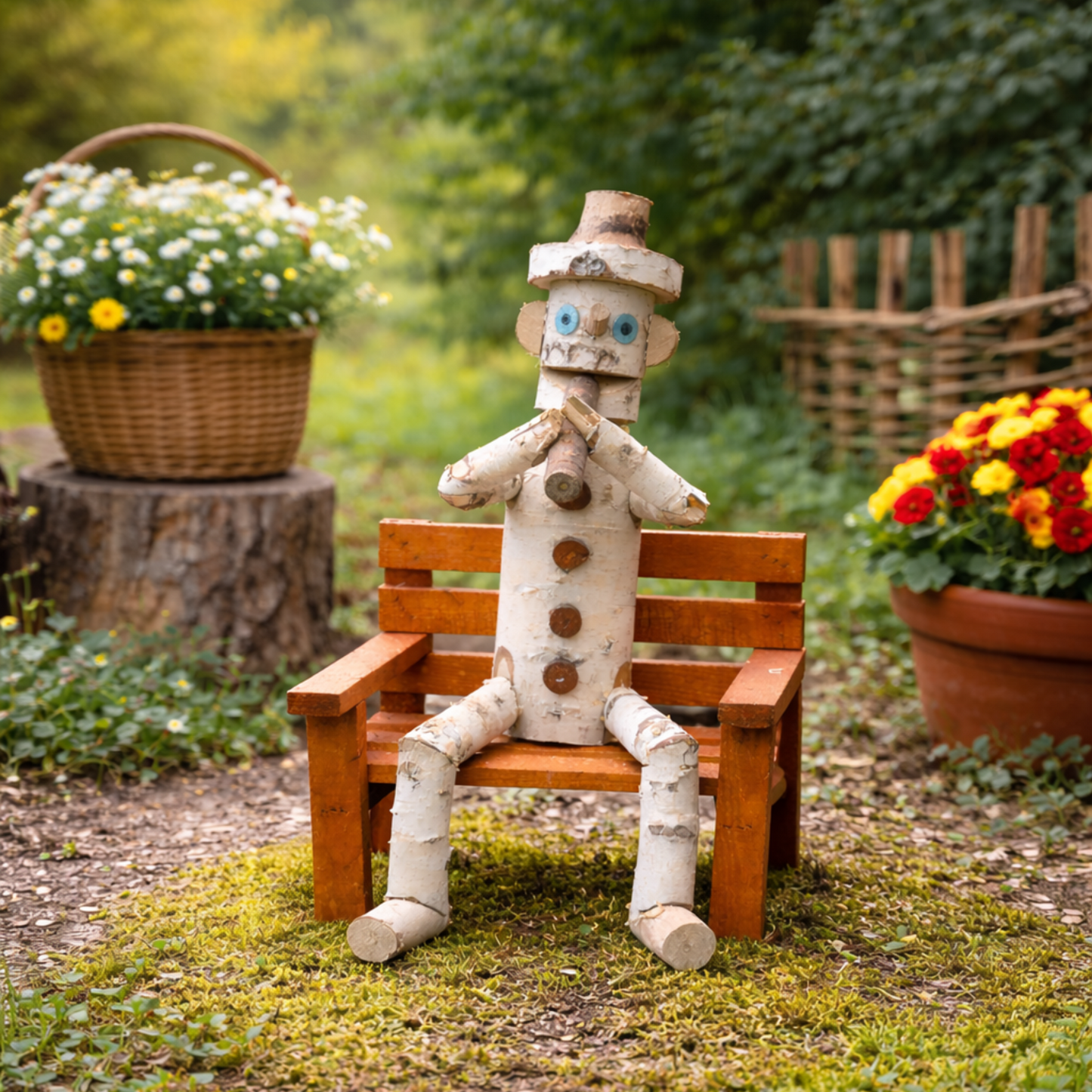 Lignum lesena dekorativna figurica iz breze za vrt TheWickerStories