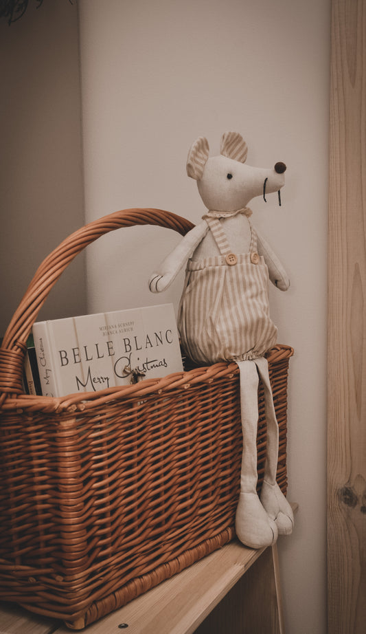 wicker magazine basket with handle