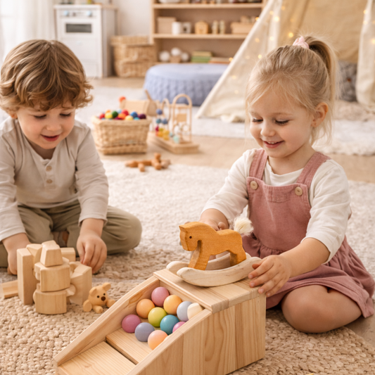wooden rocking horse - natural toy for children