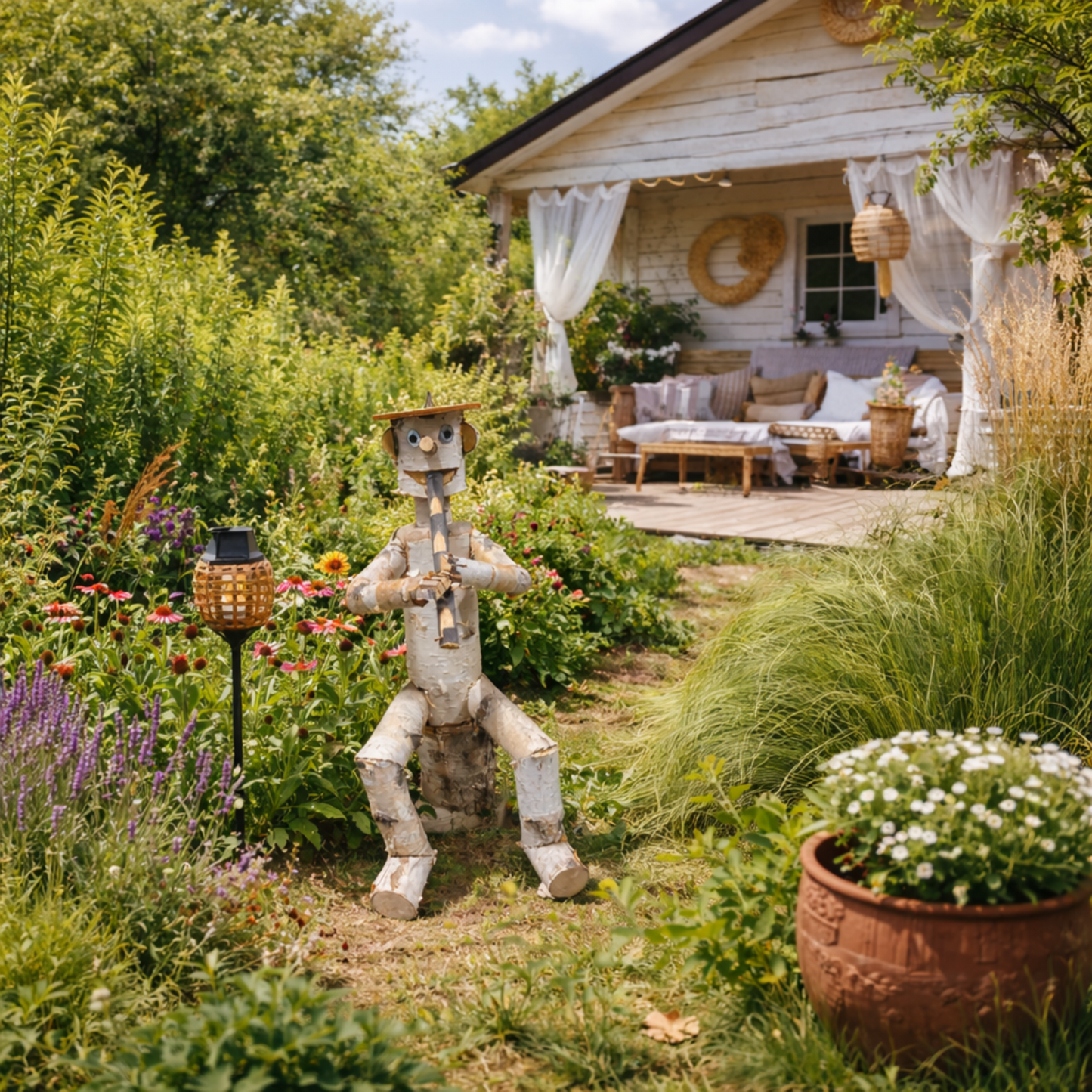 Lignum lesena dekorativna figurica iz breze za vrt TheWickerStories