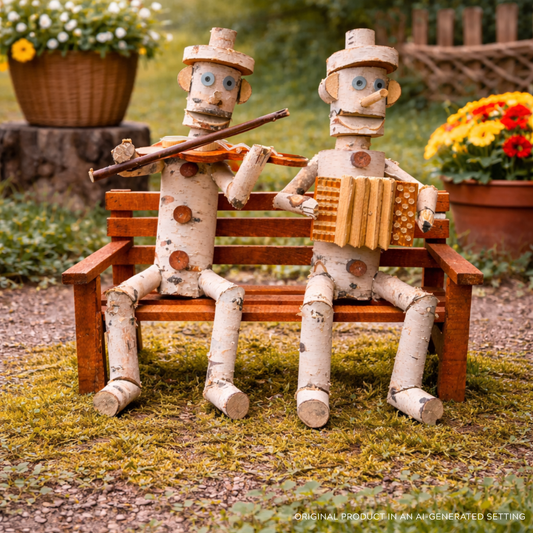 wooden decorative figurine made of birch for the garden