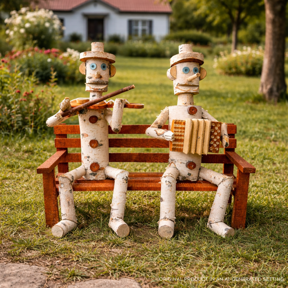 Lignum wooden decorative figurine made of birch for the garden TheWickerStories