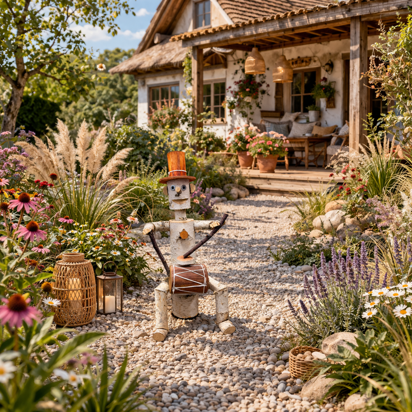 Lignum handcrafted birch decorative figurine for the garden by TheWickerStories