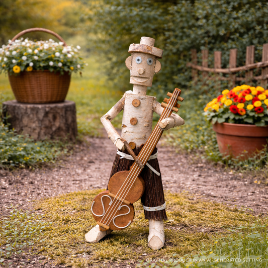 decorative wooden figurine made of birch for the garden