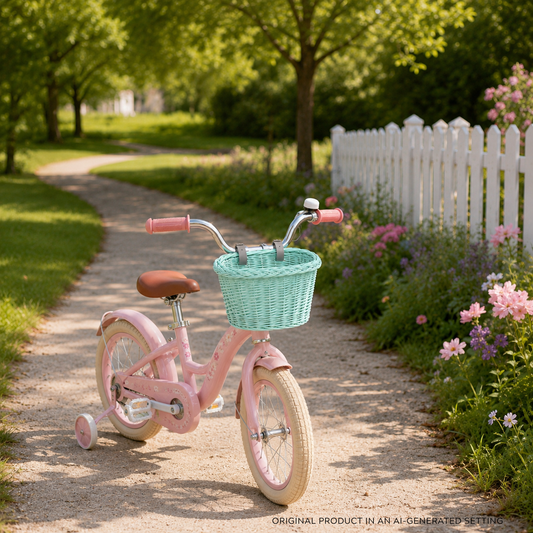 Paulus wicker kids' bike basket, small bicycle basket with leather straps TheWickerStories