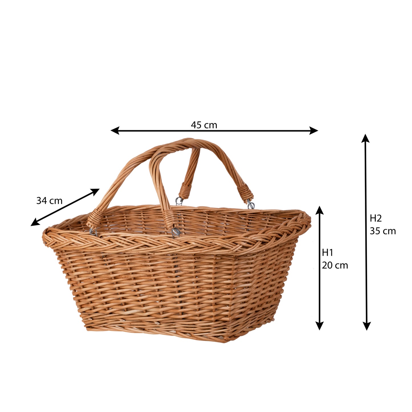 Wulfhildis cesto per la spesa con manico in vimini TheWickerStories