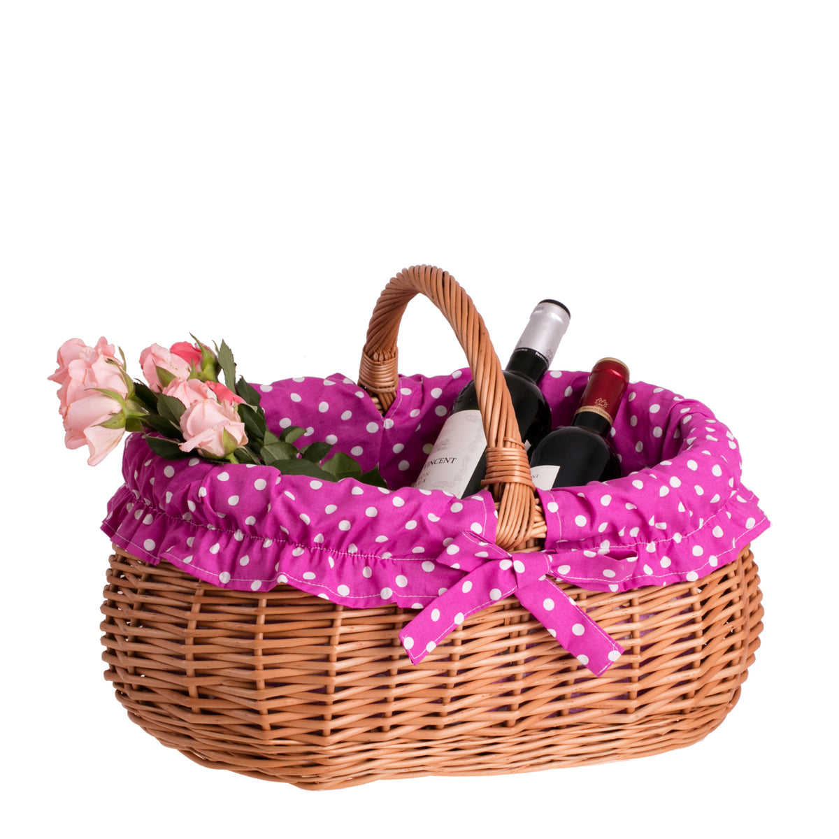 Wendissa cesto della spesa in vimini, cestino per funghi e picnic, cesto regalo decorativo con bordo TheWickerStories
