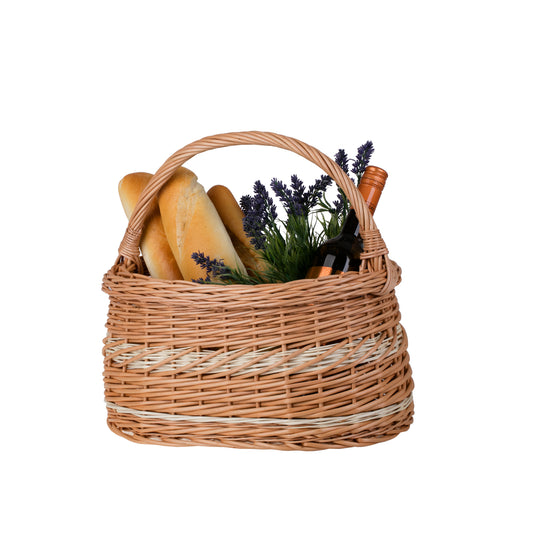 Wiborada winkelmandje met handvat van wilgentenen