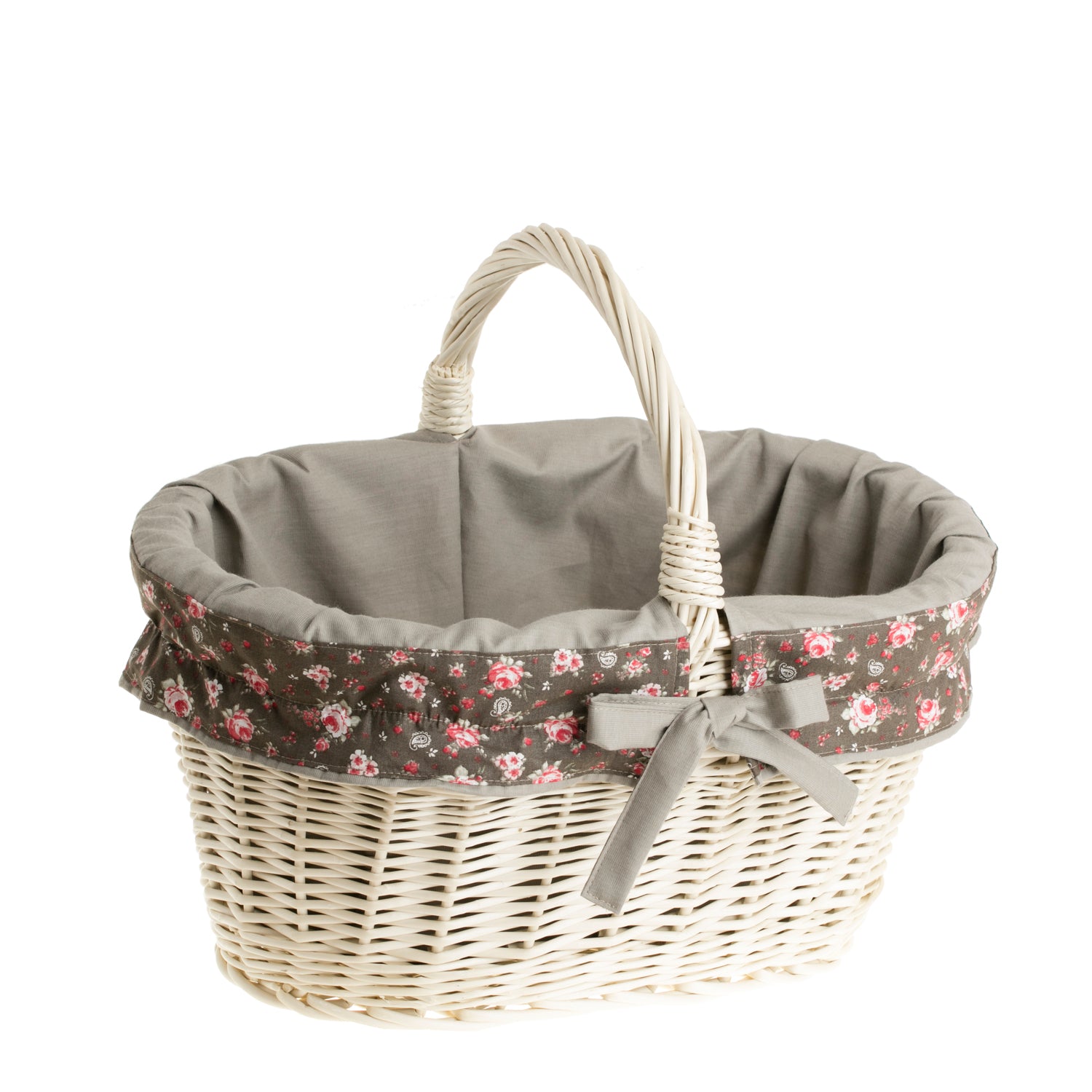 Walerissa coș de cumpărături din nuiele, coș pentru ciuperci și picnic, coș cadou decorativ cu bordură TheWickerStories