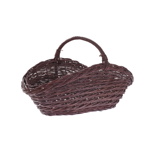 Flavena Rieten haardhoutmand met handvat