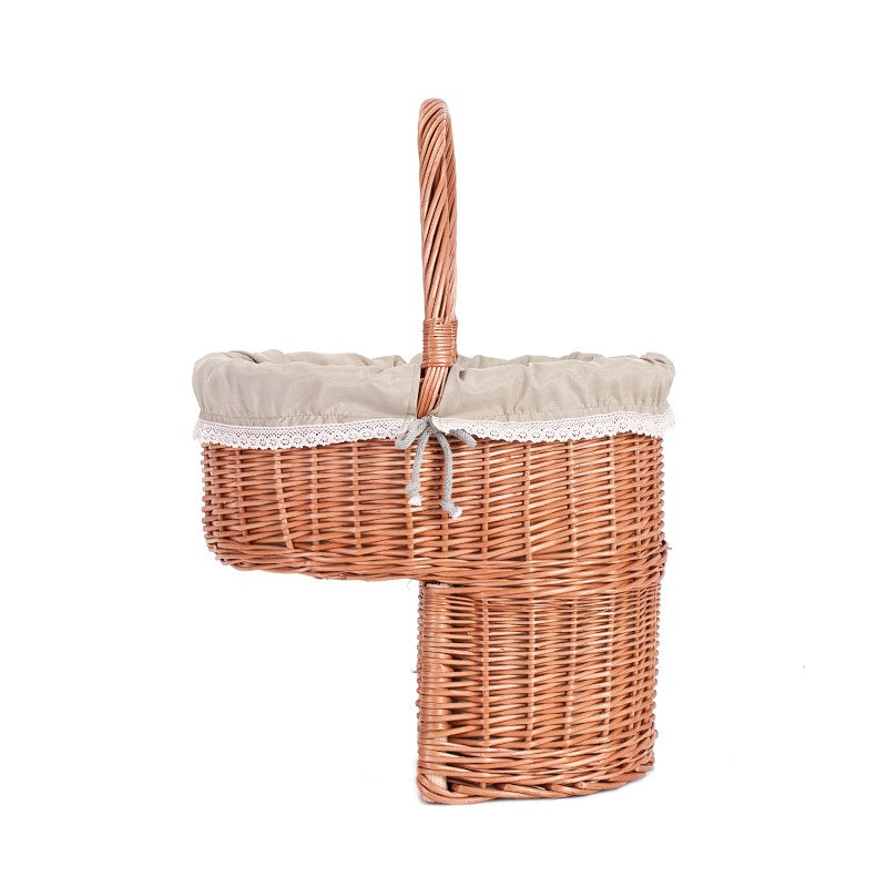 Ovis panier en osier pour escaliers avec doublure beige