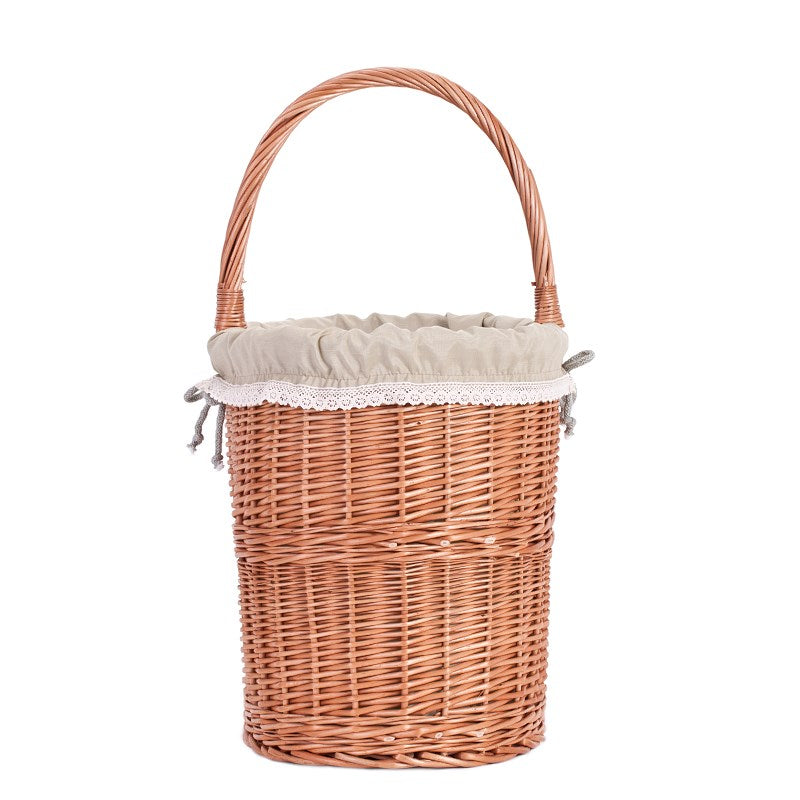 Ovis panier en osier pour escaliers avec doublure beige