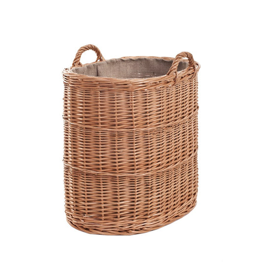 Celia wicker basket container with jute trim and handles