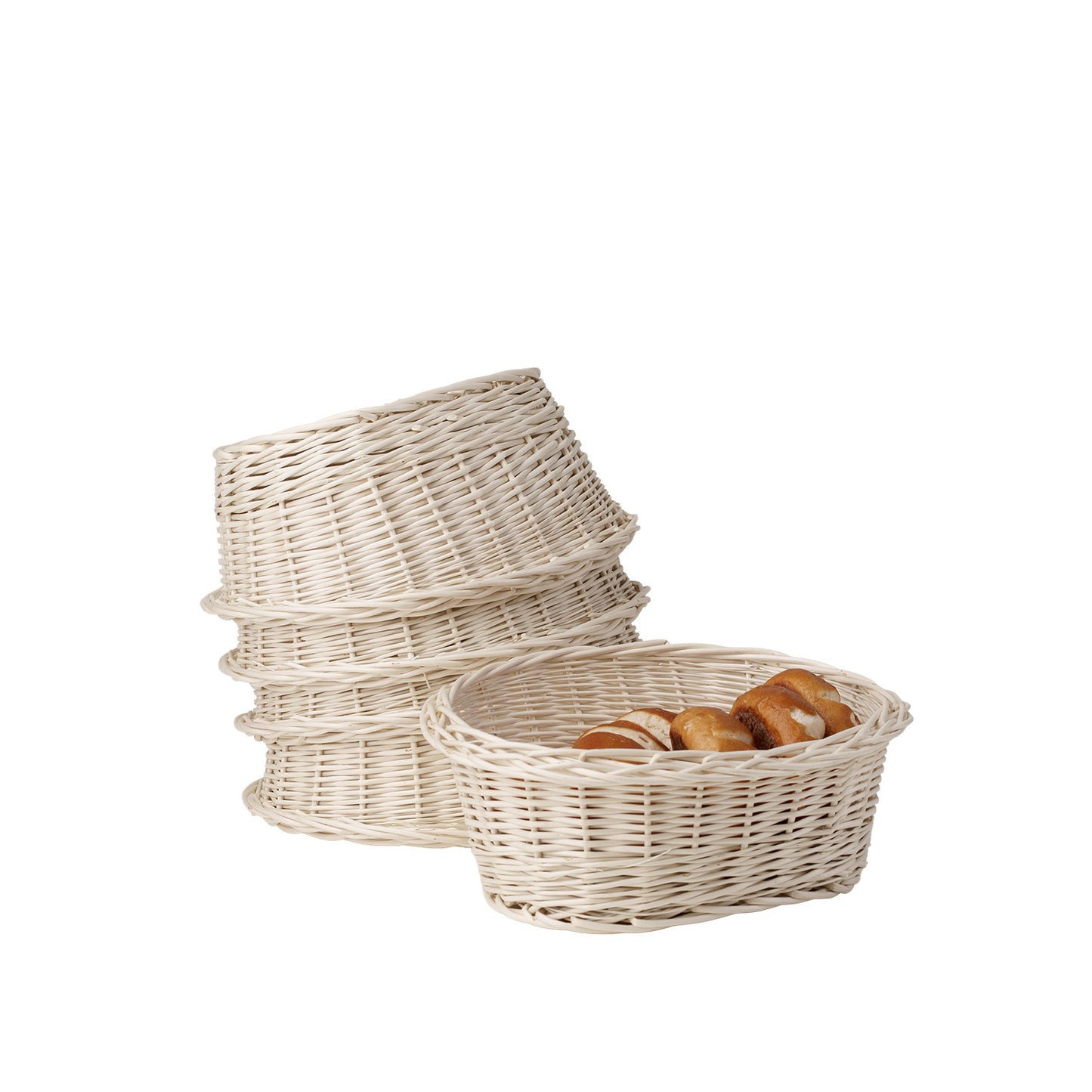 Zasoria wiklinowy kosz na pieczywo do ekspozycji – zestaw 5 sztuk TheWickerStories