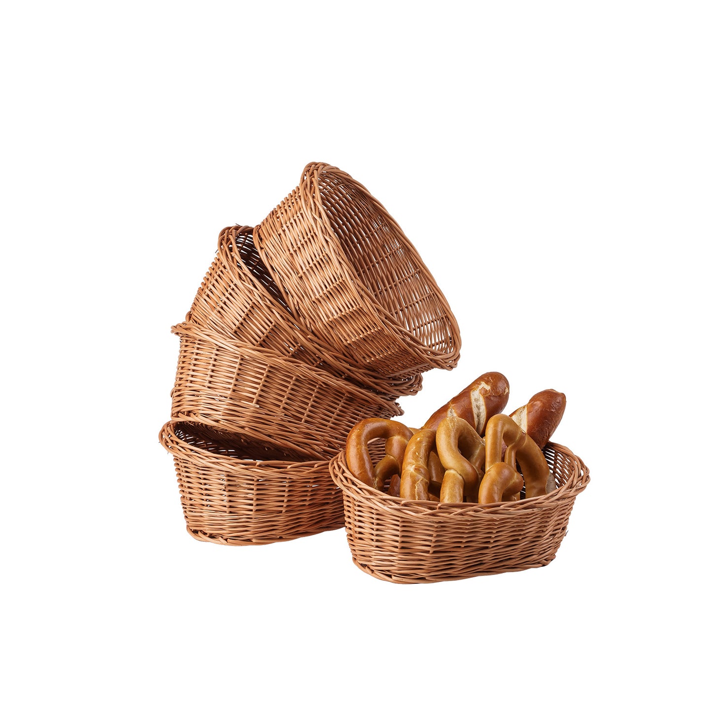 Zasoria wiklinowy kosz na pieczywo do ekspozycji – zestaw 5 sztuk TheWickerStories