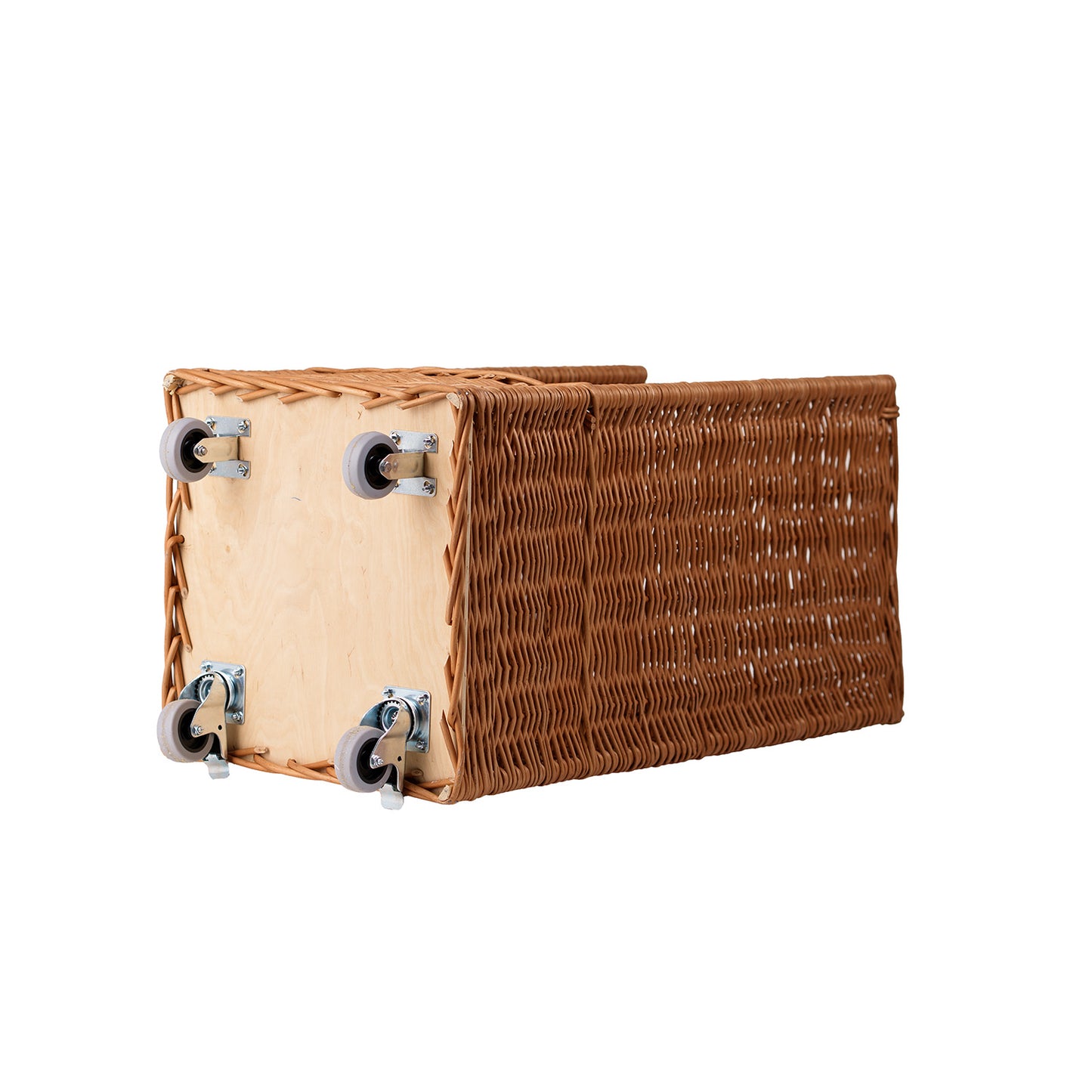 Boreta wiklinowy kosz na bagietki do ekspozycji na kółkach TheWickerStories