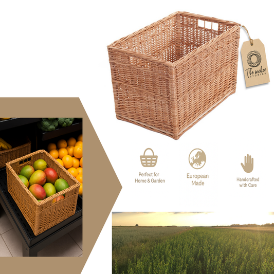 Cervus Wiklinowy kosz ekspozycyjny na owoce i warzywa TheWickerStories