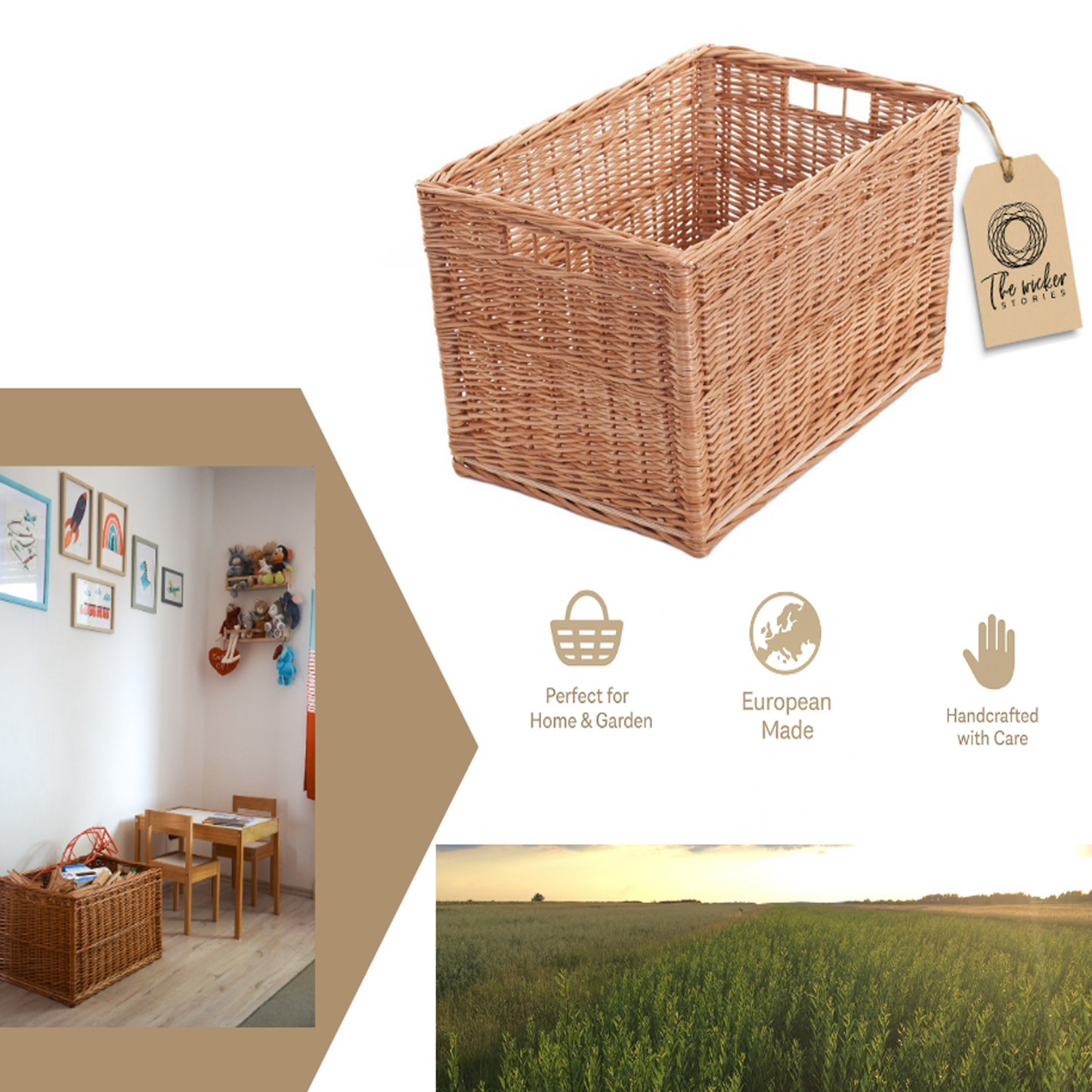 Cervus geflochtener Spielzeugkorb fürs Kinderzimmer TheWickerStories