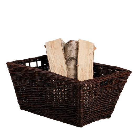 Formelia Rieten haardhoutmand met handgrepen