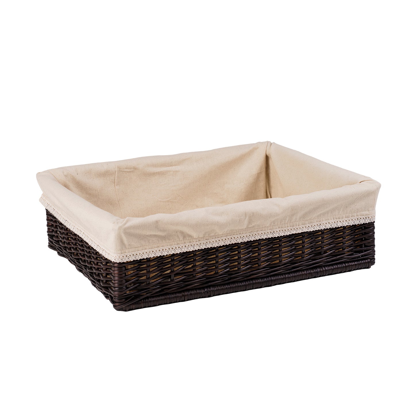 Toneria ψάθινο καλάθι για ψωμί για έκθεση με μπεζ επένδυση TheWickerStories