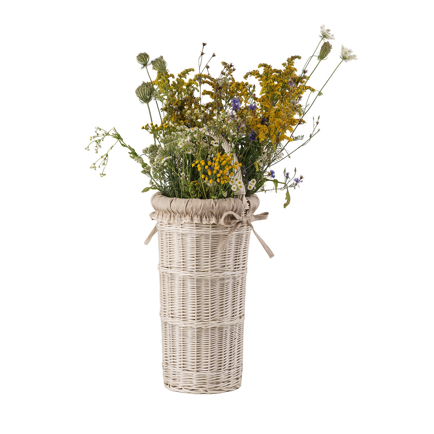 Vulpes wiklinowy kosz na parasole z beżowym obszyciem TheWickerStories