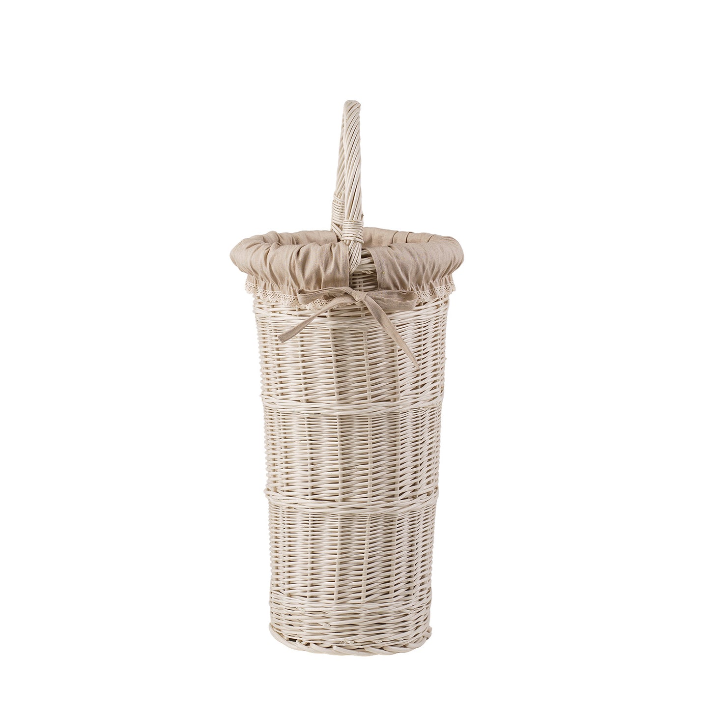 Vulpes wiklinowy kosz na parasole z beżowym obszyciem TheWickerStories