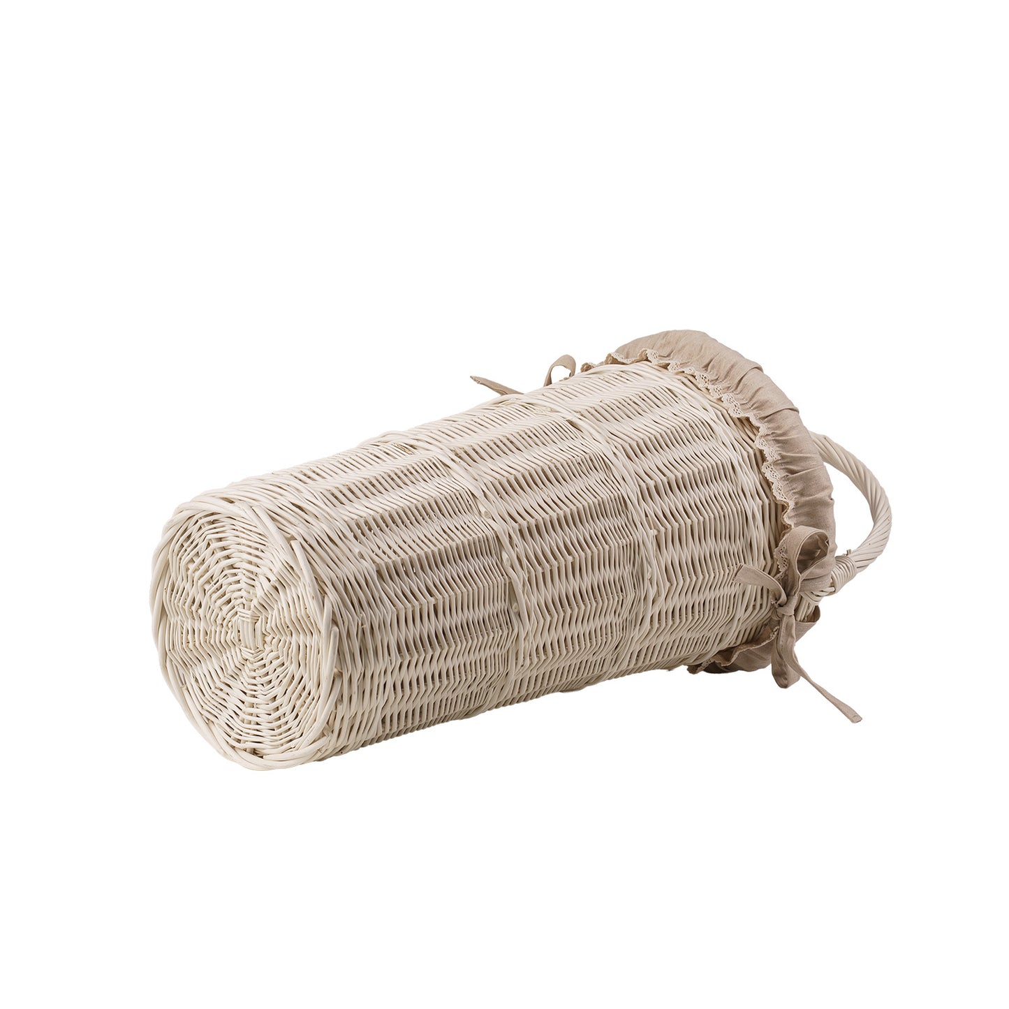 Vulpes wiklinowy kosz na parasole z beżowym obszyciem TheWickerStories