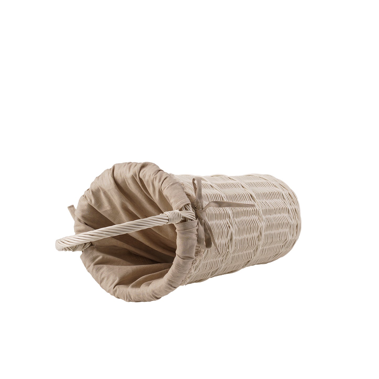 Vulpes wiklinowy kosz na parasole z beżowym obszyciem TheWickerStories