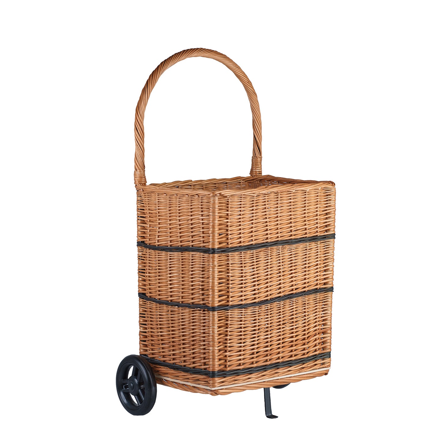 Solette proutěný koš na krb s kolečky a držadlem TheWickerStories