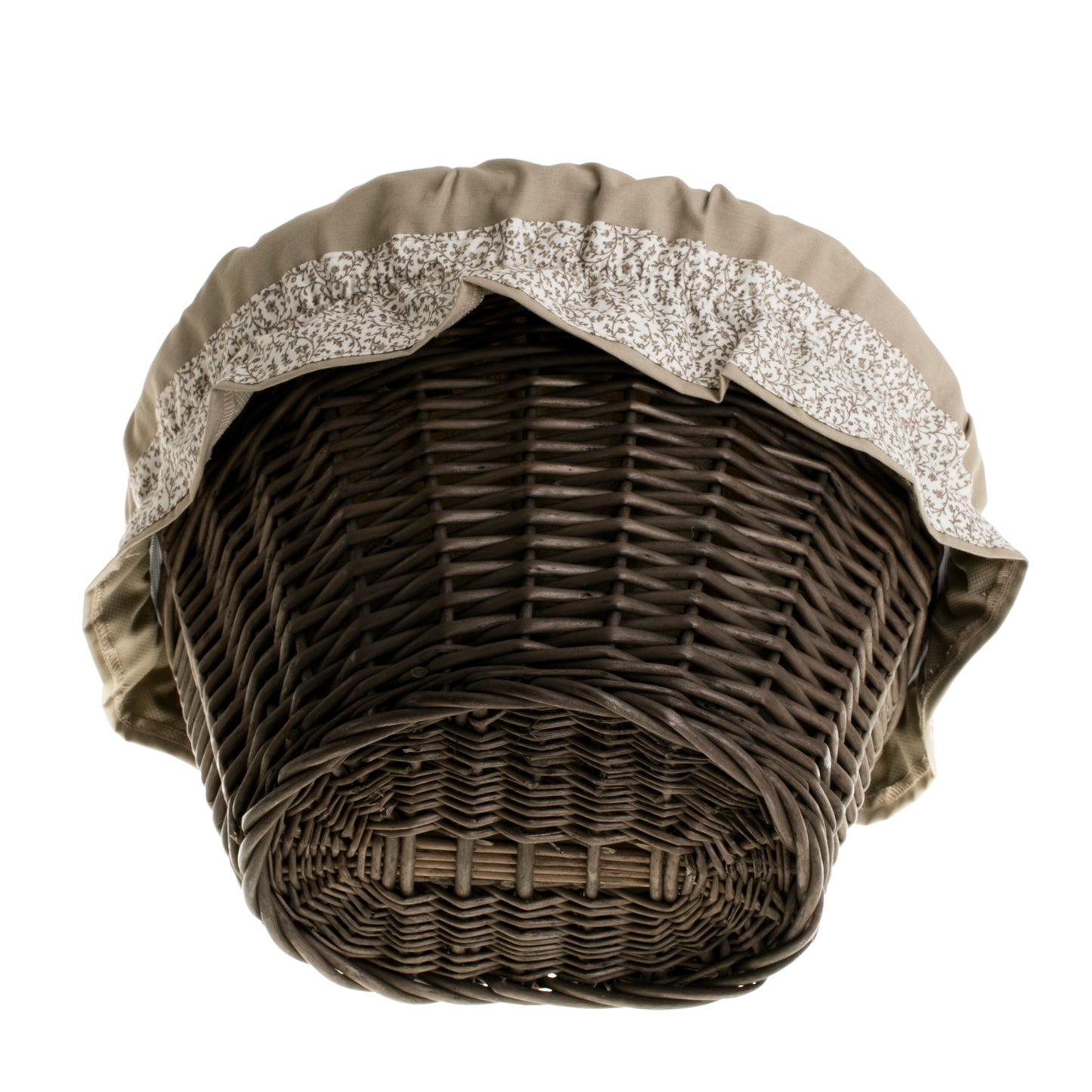 Paulus wicker bicycle basket with gray trim and straps