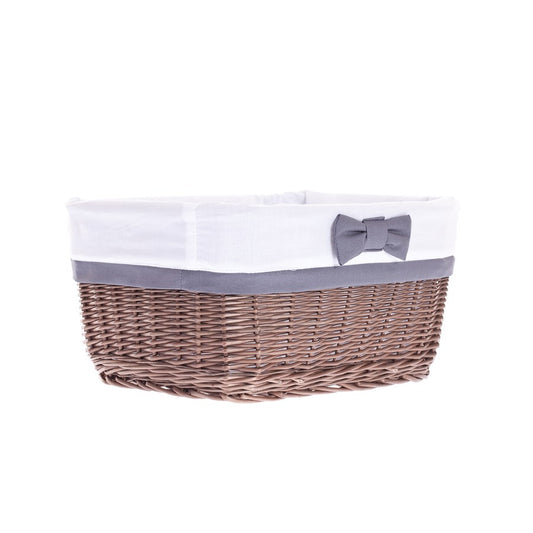Nestor petit panier en osier avec doublure blanche