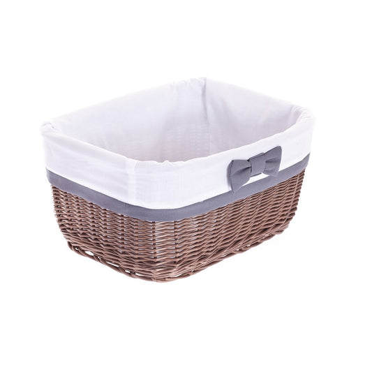 Nestor petit panier en osier avec doublure blanche