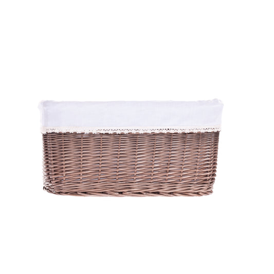 Nestor petit panier en osier avec doublure blanche