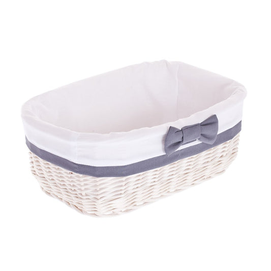 Nestor petit panier en osier avec doublure blanche