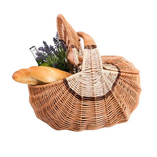 Kastulia wicker picnic basket with lid