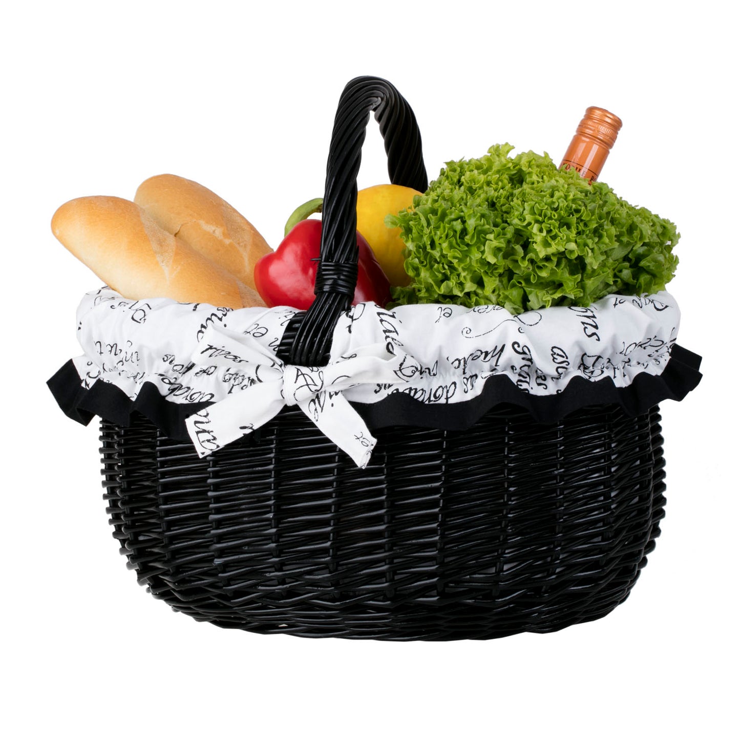 Werburga winkelmand met handvat van wilgentenen en witte afwerking
