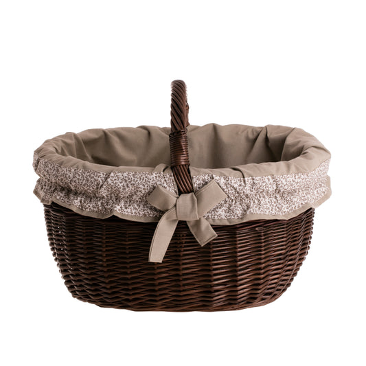 Werburga winkelmand met handvat van wilgentenen en beige afwerking