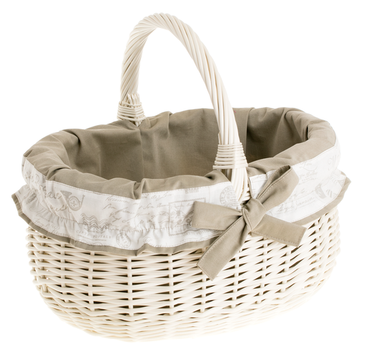 Werburga winkelmand met handvat van wilgentenen en beige afwerking