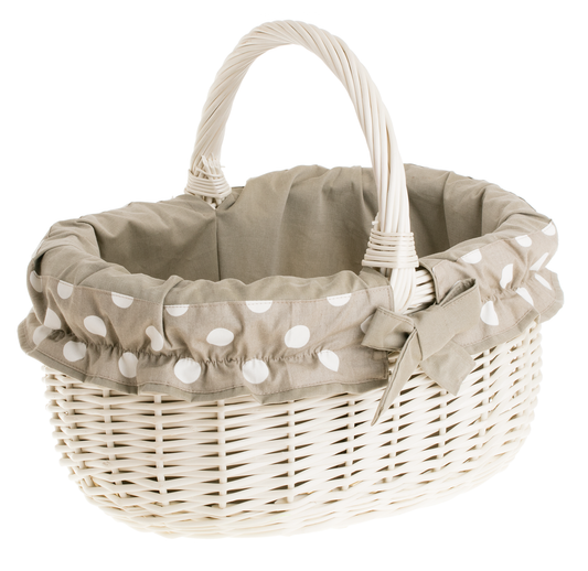 Werburga winkelmand met handvat van wilgentenen en beige afwerking