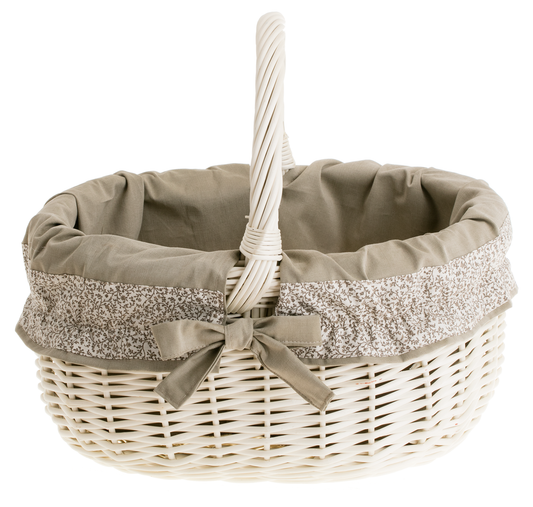Werburga winkelmand met handvat van wilgentenen en beige afwerking