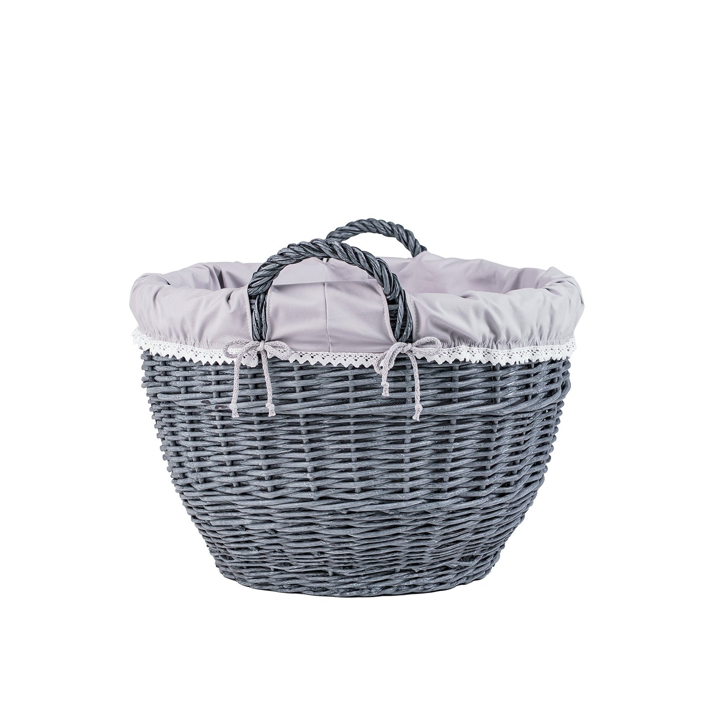 Viloria panier à linge en osier avec doublure grise TheWickerStories