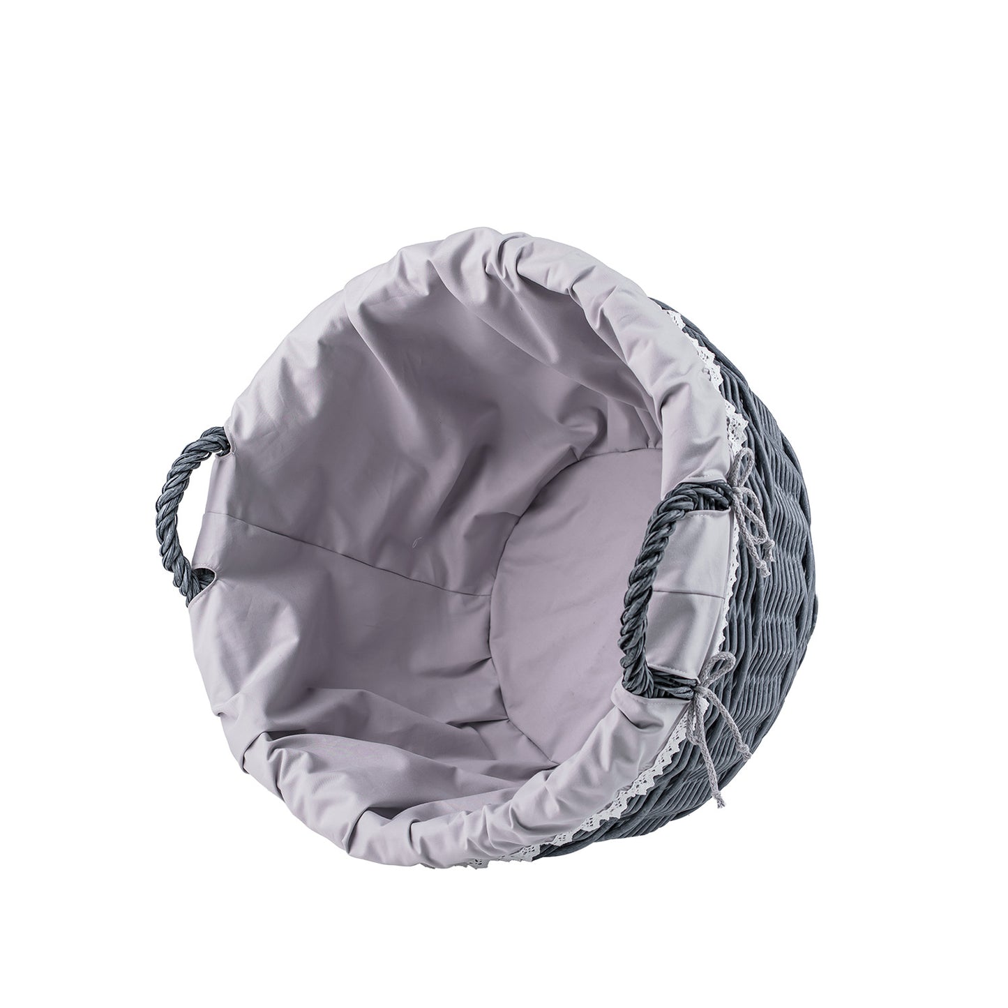 Viloria panier à linge en osier avec doublure grise TheWickerStories