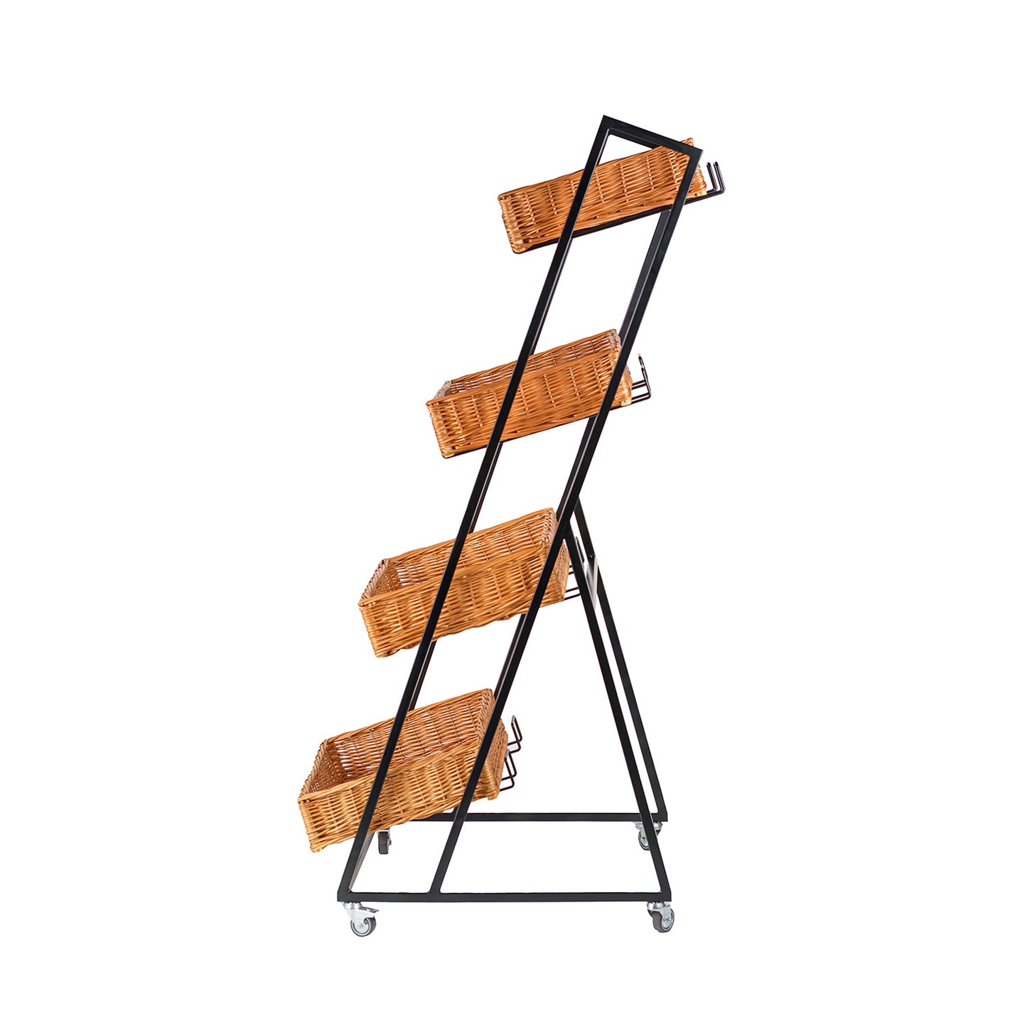 Wiklinowy stojak ekspozycyjny na pieczywo z koszami TheWickerStories