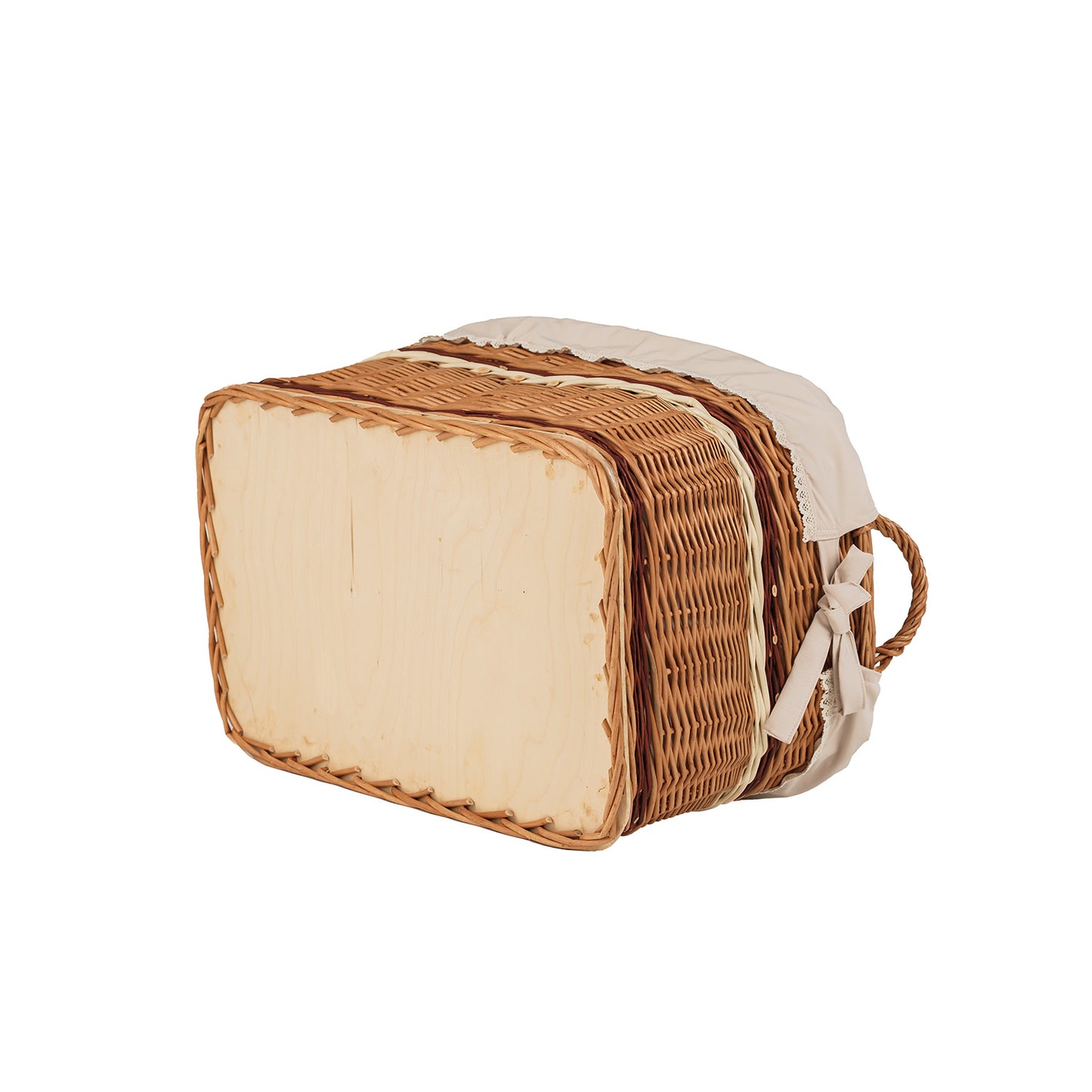 Forselia ψάθινο καλάθι αποθήκευσης με μπεζ επένδυση TheWickerStories