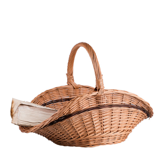 Fumaria Rieten haardhoutmand met handvat