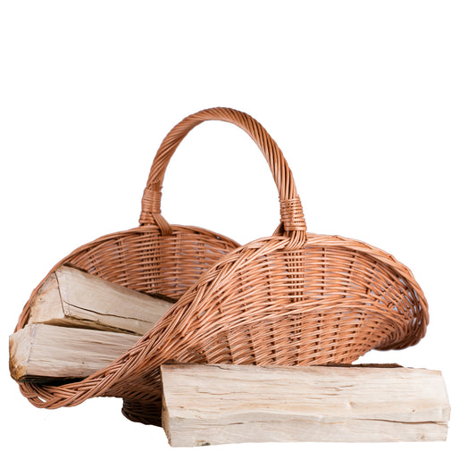 Fumaria Rieten haardhoutmand met handvat